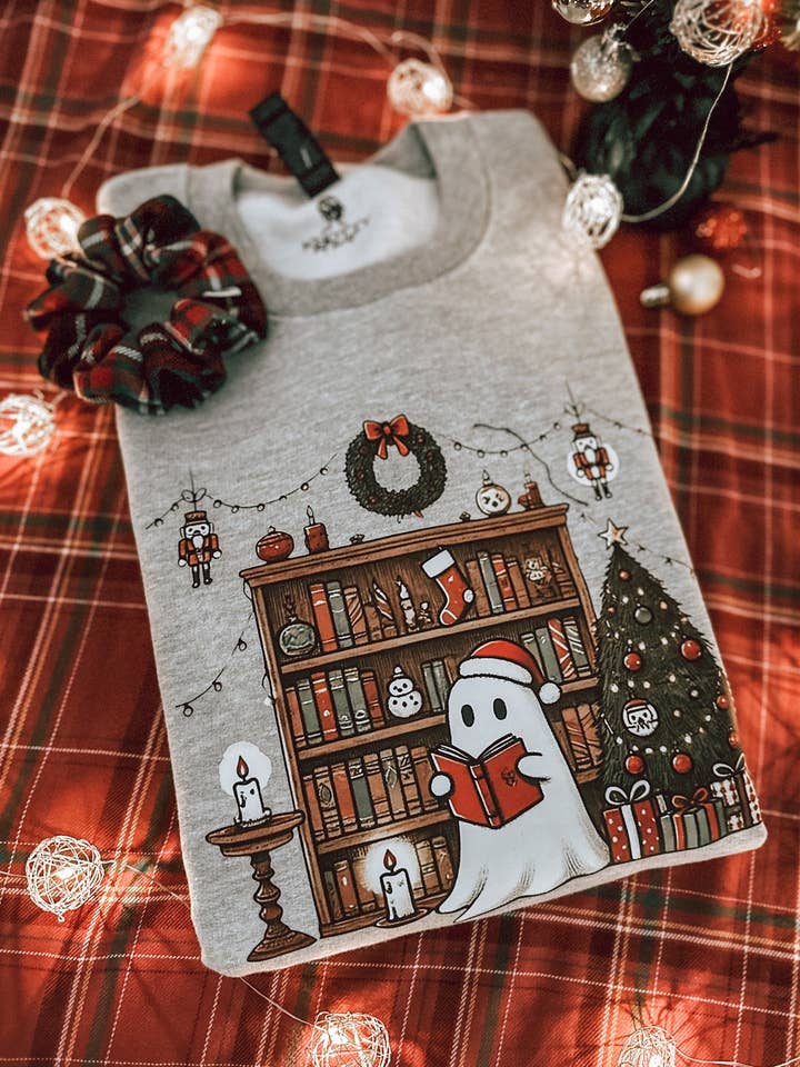 Bookish Holiday Ghostie for wholesale by Knotty But Sweet
