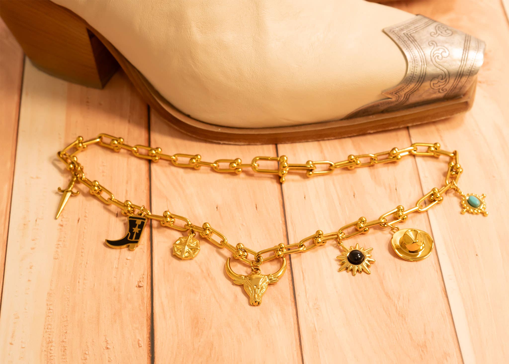 WJW - Wholesale Individual Charm/Pendant - 18K Gold PVD Stainless Steel Dagger Charm13