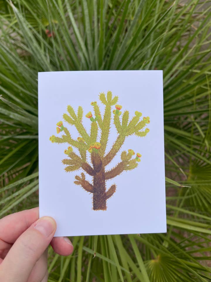 Teddy Bear Cholla Greeting Card for wholesale by Brushes and Boots