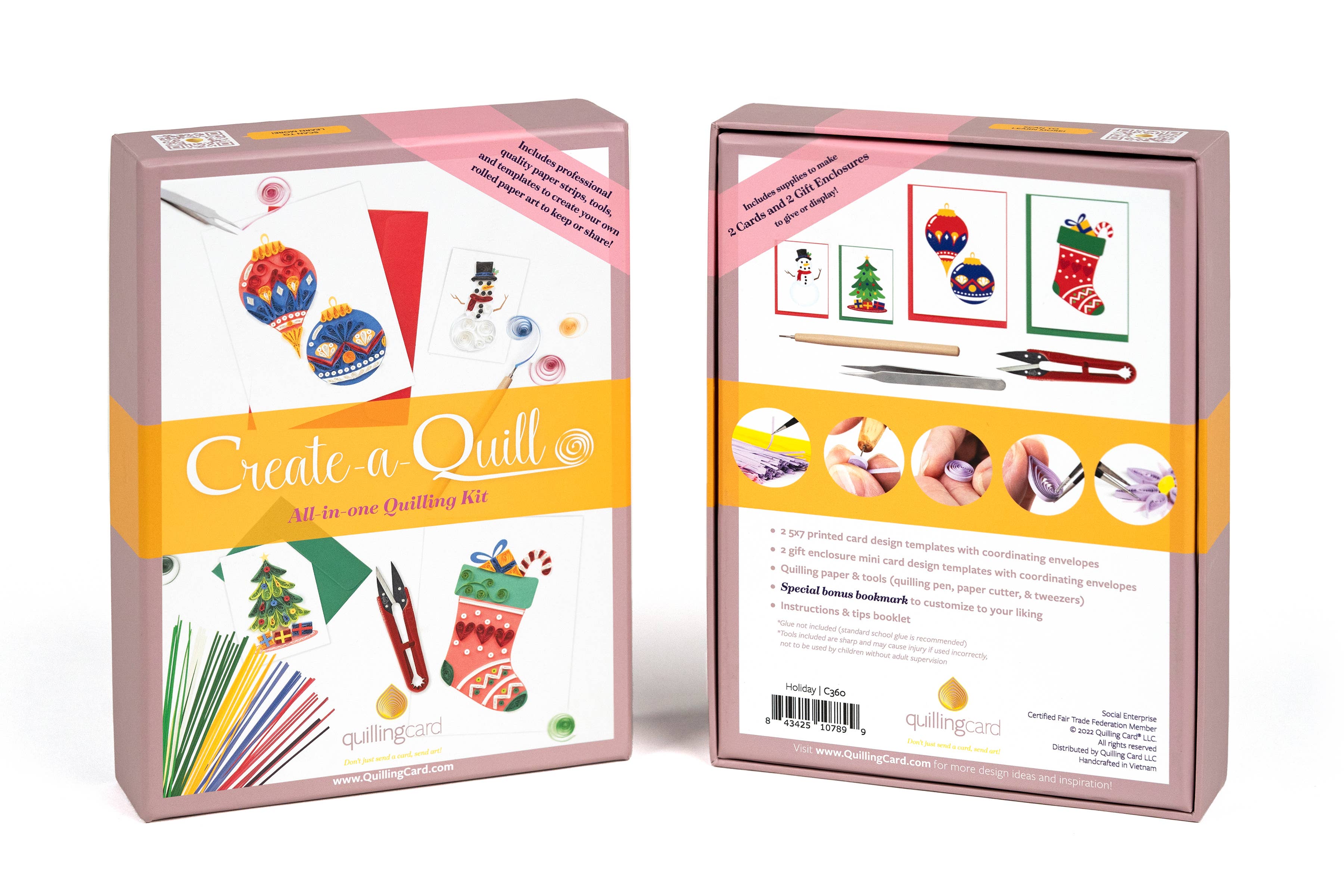 Quilling Card - Wholesale DIY Craft Kit - Create-a-Quill DIY Kit:  Holiday1