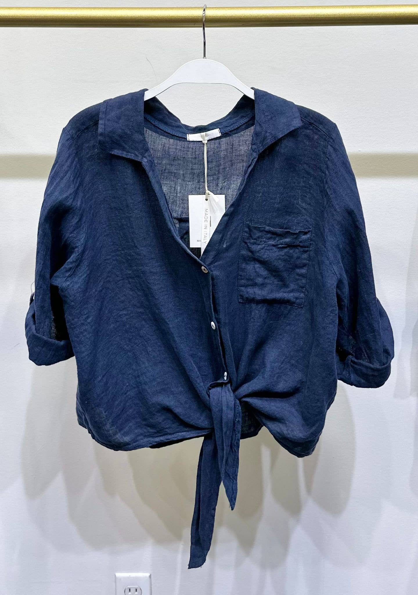 MILIO MILANO - Wholesale Button Down Shirt - Women's - LINEN FRONT TIE BUTTON SHIRT (23.2277/80807/224020)13