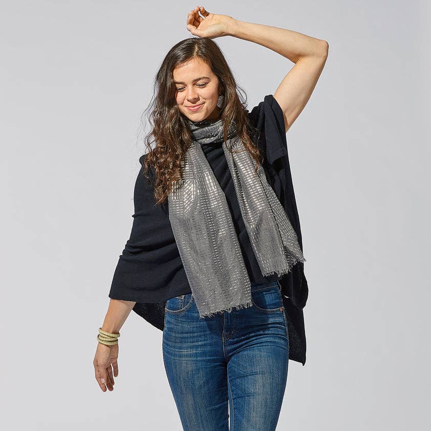 Hadley Wren - Wholesale Poncho - Women's - Black Solid Cotton Poncho3