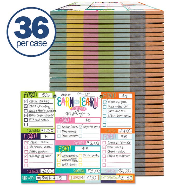 Earn & Learn® Kids Money Management Chore Chart | Case of 36 for wholesale by Denise Albright®