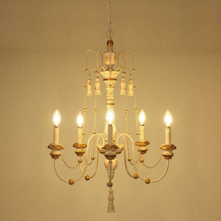 Trulin 5-Light Wood Chandelier for wholesale by Belles Lighting