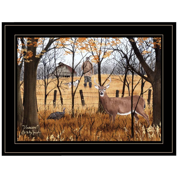 "Unaware" By Billy Jacobs, Ready to Hang Framed Print, Black for wholesale by Trendy Decor 4U
