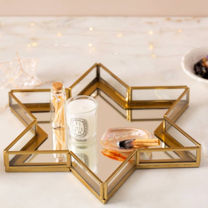 Stella Star of David Mirror Tray for wholesale by Adara Rituals