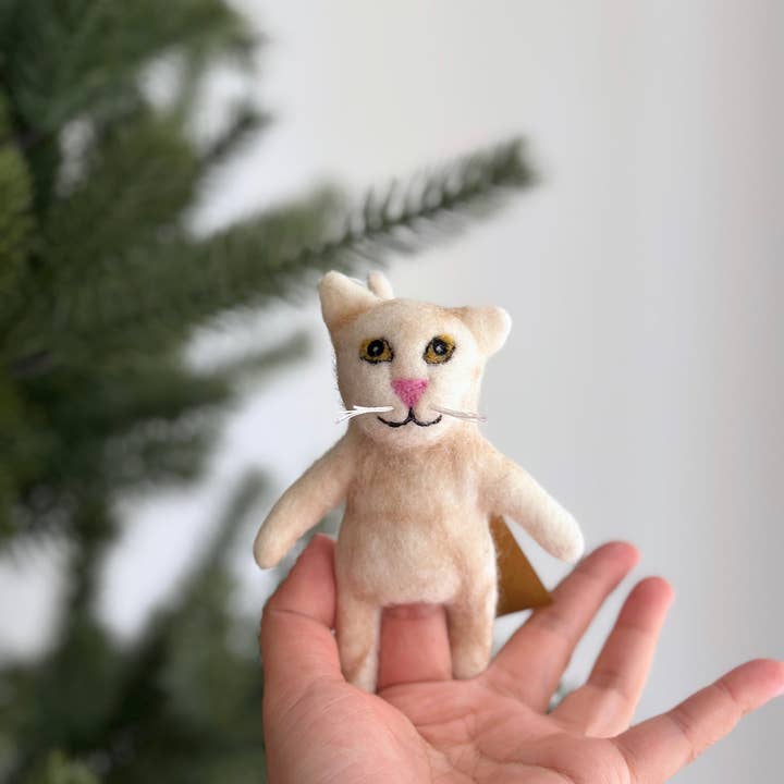 Ganapati - Wholesale Vingerpop - Kinderen en baby - Vilten vingerpop - Witte Siamese kat