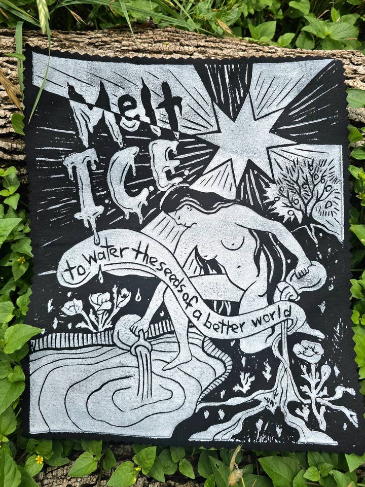 Derreter ICE Direitos dos Imigrantes/O Tarot da Estrela Remendo de Costas em Denim por atacado de Fendywitch Designs