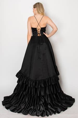 Chicas - Vendita all'ingrosso Vestito - Donna - Abito lungo con gonna arruffata. C8264