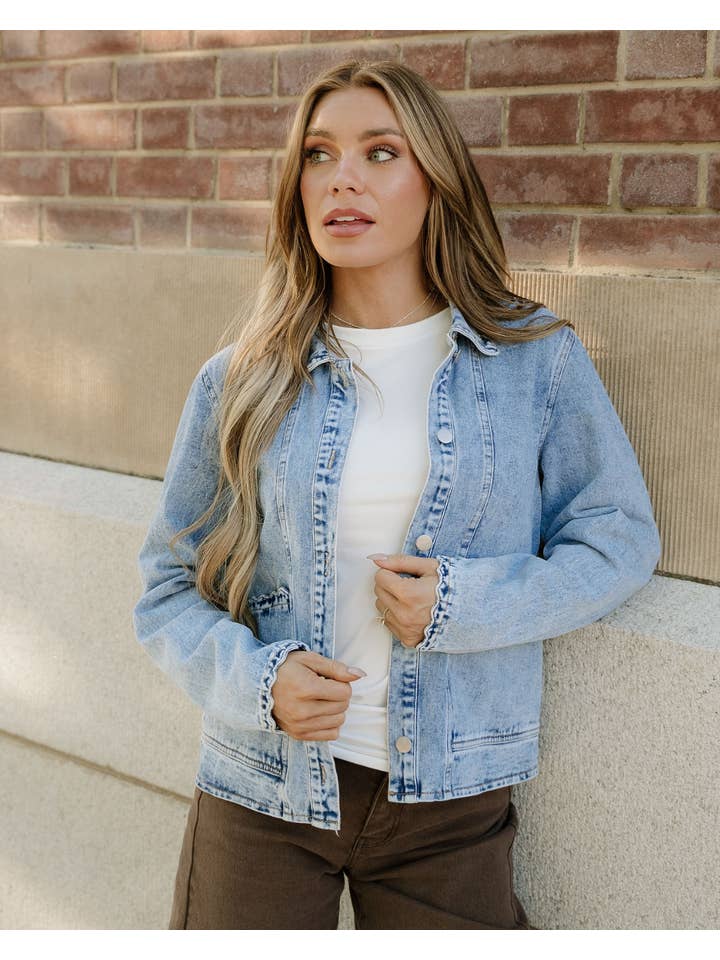 Myosotis Solana Denim Jacket - Light Wash for wholesale on Faire2