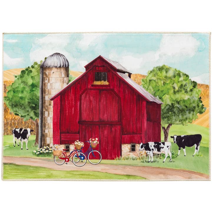 Home Comfort Rugs - Vendita all'ingrosso Tappetini - Tappeto Red Country Barn Olivia's Home, 22 x 32 pollici, motivo: fattoria
