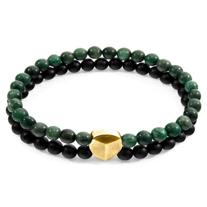 Green Jade Iguazu 9ct Yellow Gold and Stone Bracelet for wholesale by ANCHOR & CREW