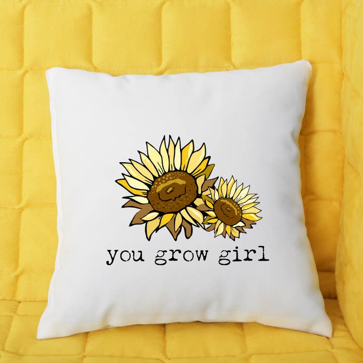 You Grow Girl - Throw Pillow for wholesale by Moonlight Makers