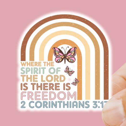 Where the Spirit of the Lord Is Christian Sticker for wholesale by Love Ann Joy Apparel, LLC