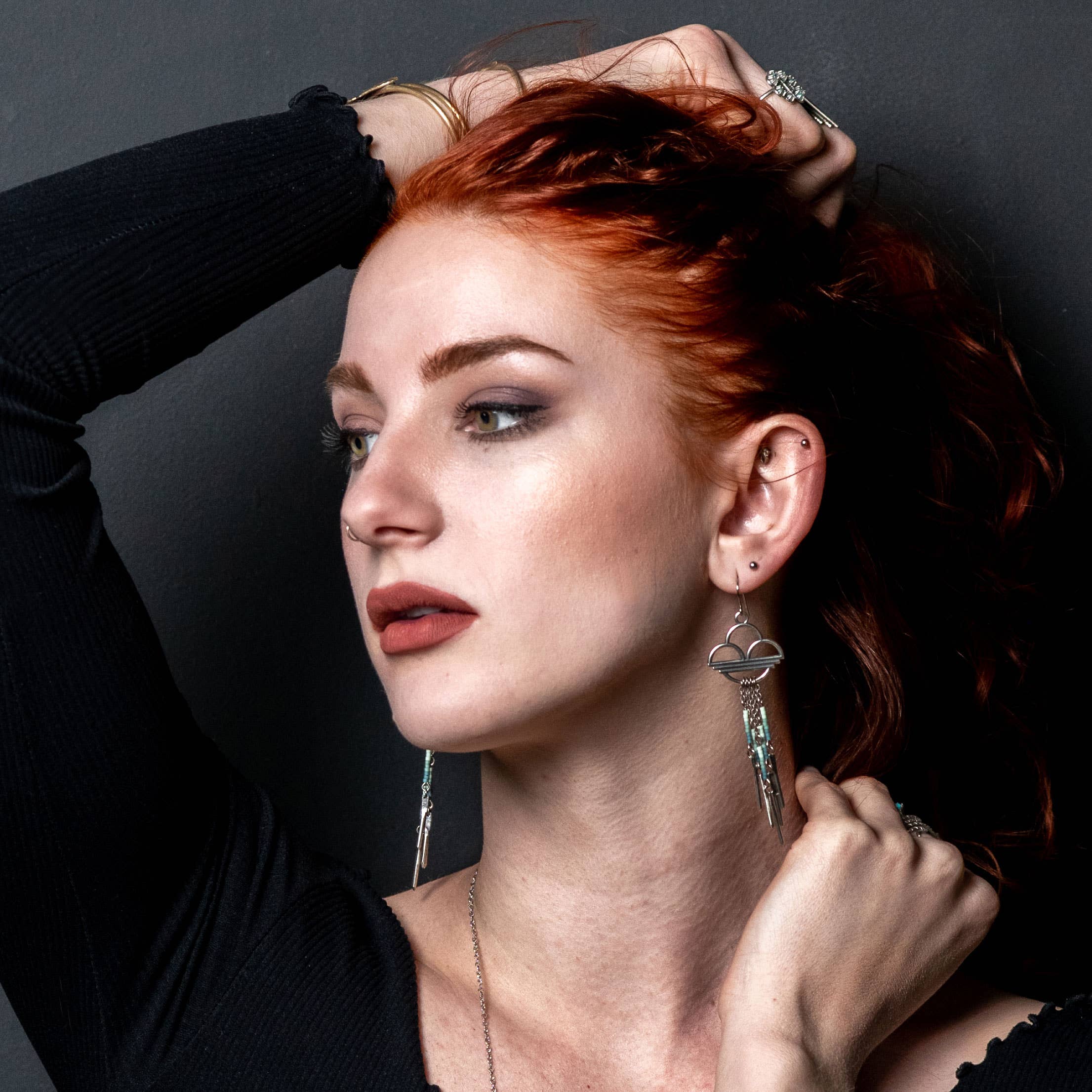 Crow Jane Jewelry - Wholesale Dangle Earrings - Rain fringe earrings in silver or brass with beads1