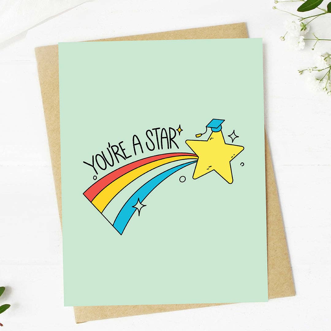 Big Moods - Wholesale Graduation Card - "You're a star" Shooting Star Graduation Cap Card3