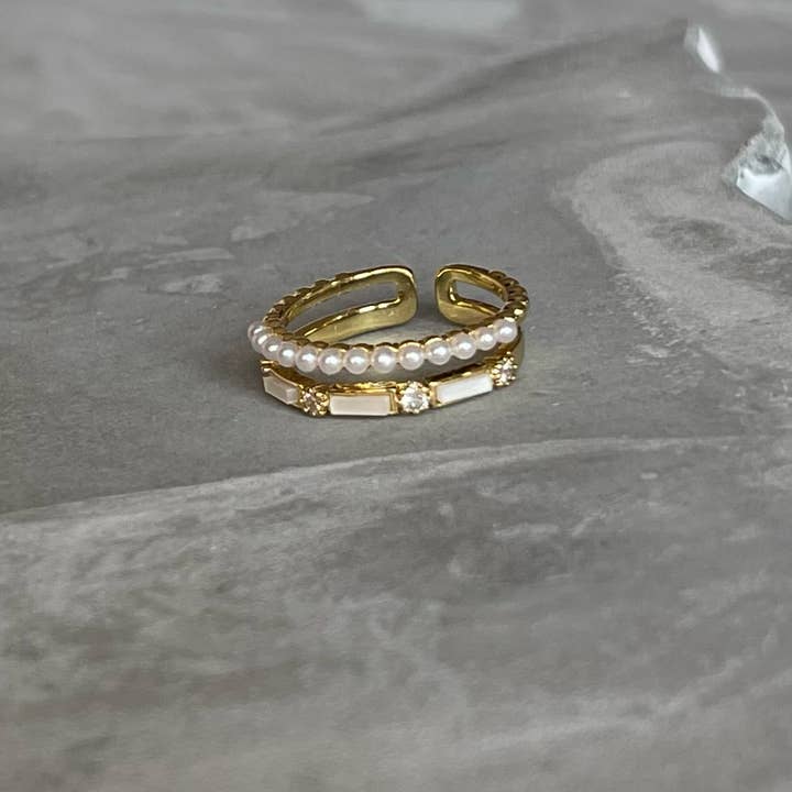 Loli - Wholesale Multi-stone ring - Minimal Modern Sparkling Gemstone Adjustable Ring, Sleek5