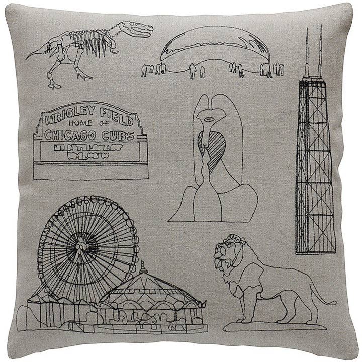 K Studio - Wholesale Throw/Decorative Pillow - Places- Chicago Pillow