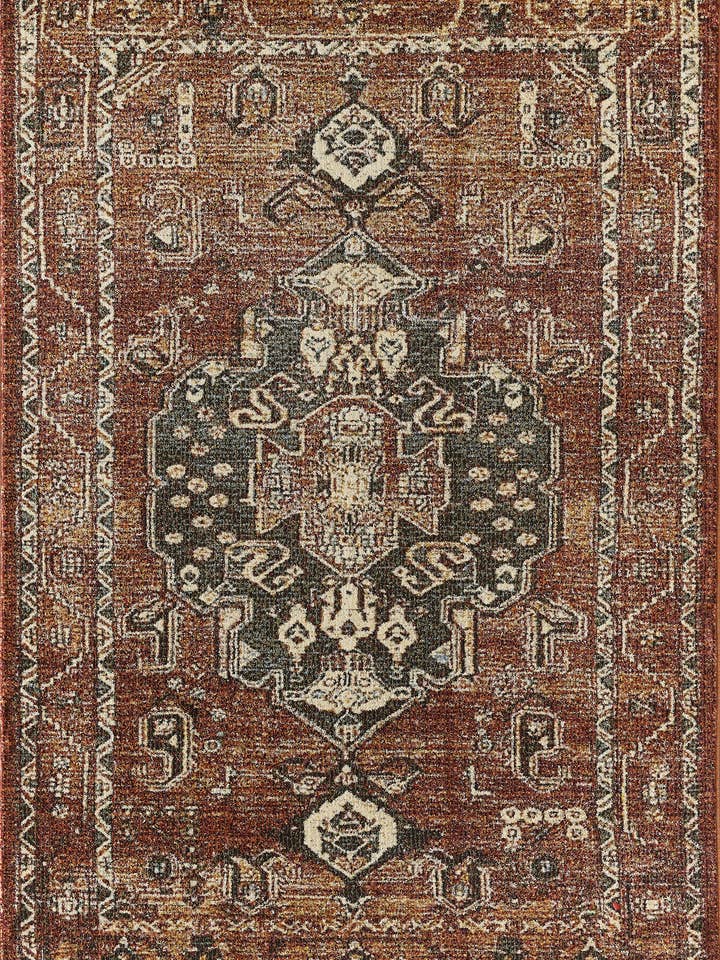 Abani Mesa Orange Rust Medaillon Verwaschener Bereichsteppich für den Großhandel von Abani Rugs