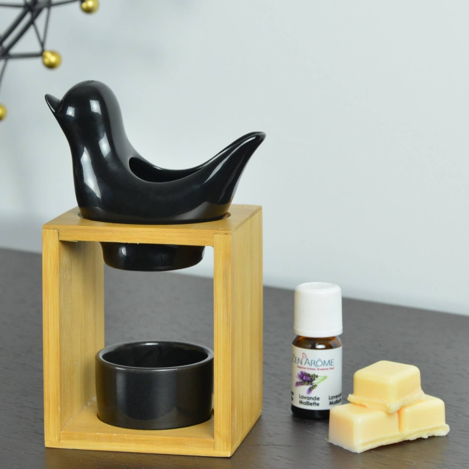 Zen'Arôme - Wholesale Waxbrander - Birdy zwarte geurkaarsen en brander12
