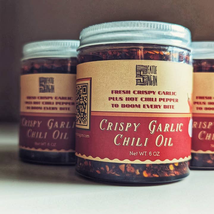 Seattle and Saigon - Wholesale Hot Sauce - CRISPY GARLIC CHILI OIL, Do-everything Viet sauce,Made in WA9