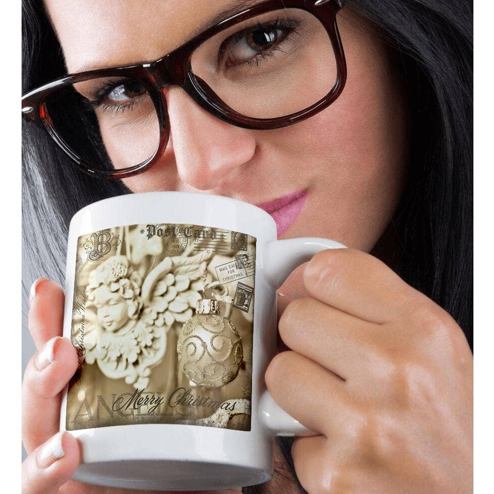 3dRose - Wholesale Coffee Mug - 3dRose, Mixed Media Art Christmas Photography Collage With Angel, Mug9
