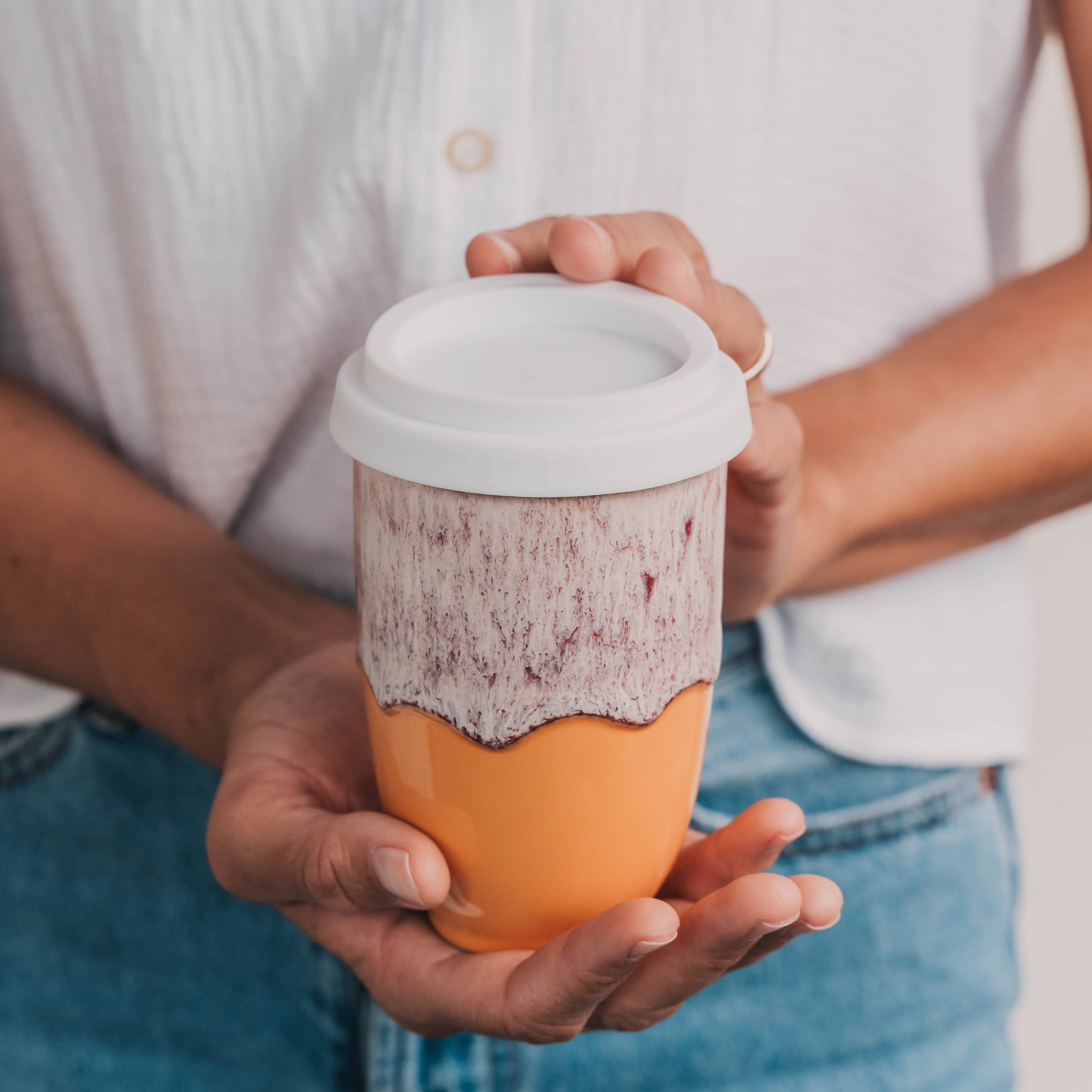 Nova Ceramics Travel Mugs - Wholesale Coffee Mug - Grapefruit 12oz Ceramic Travel Mug – Reusable & Stylish5