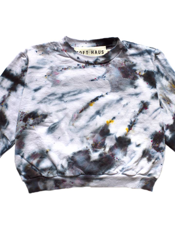 Sudadera para niños Dust Dye, color negro espectral para venta al por mayor de Soft Haus