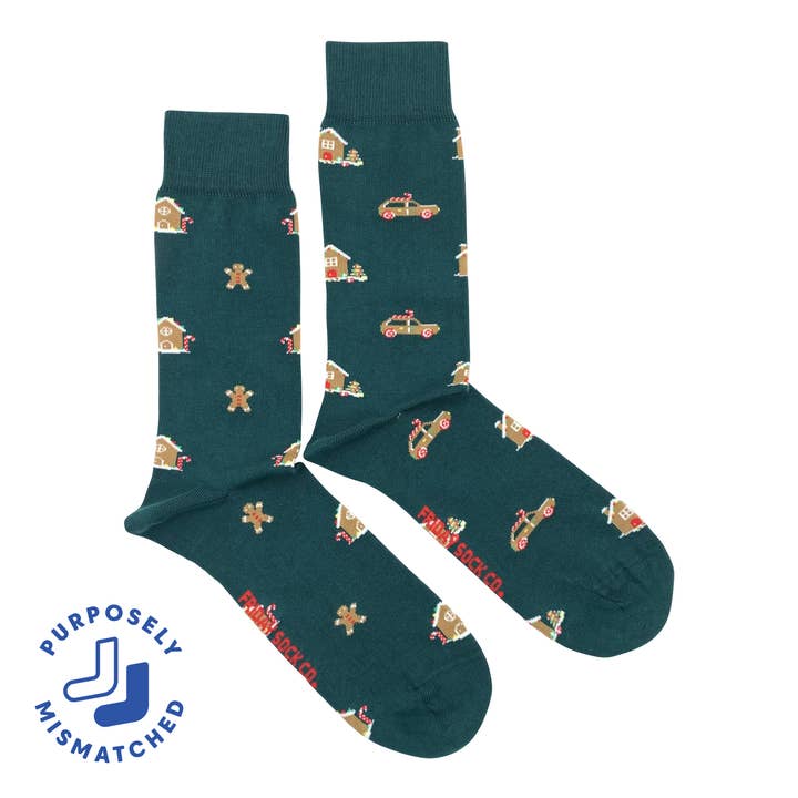 Friday Sock Co. - Wholesale Sokken - Heren - Heren Ugly Christmas Peperkoekhuis Sokken0
