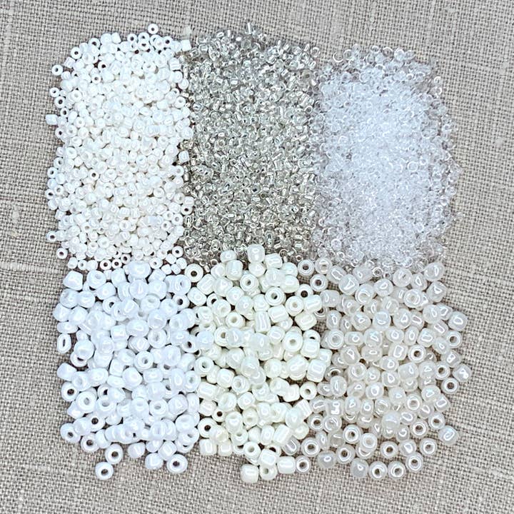 Jewelry Made by Me - Wholesale DIY Craft Kit - Mixed Seed Bead Assortment, Clear/White 60gm