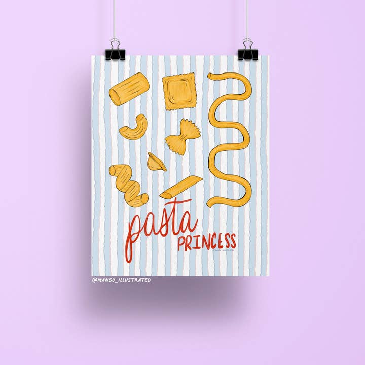 Pasta Prinses kunstdruk voor wholesale door MangoIllustrated