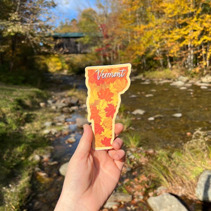 Sentinel Supply - Wholesale Sticker - Vermont Autumn Leaves Fall Sticker - New England Leaf Decal