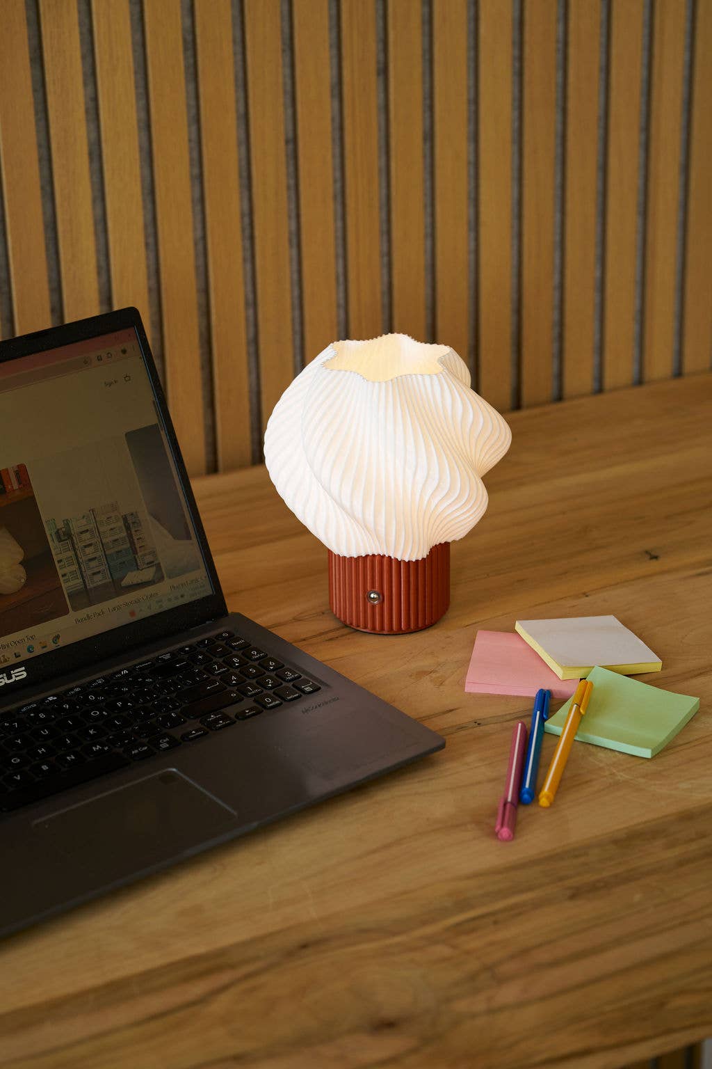 Colorless Mini Swirl Portable Lamp, Wireless and Rechargeable for wholesale on Faire7