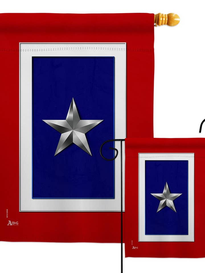 Flag Silver Star Military Service Garden House 2-Sided Home for wholesale by Two Group Flag Co
