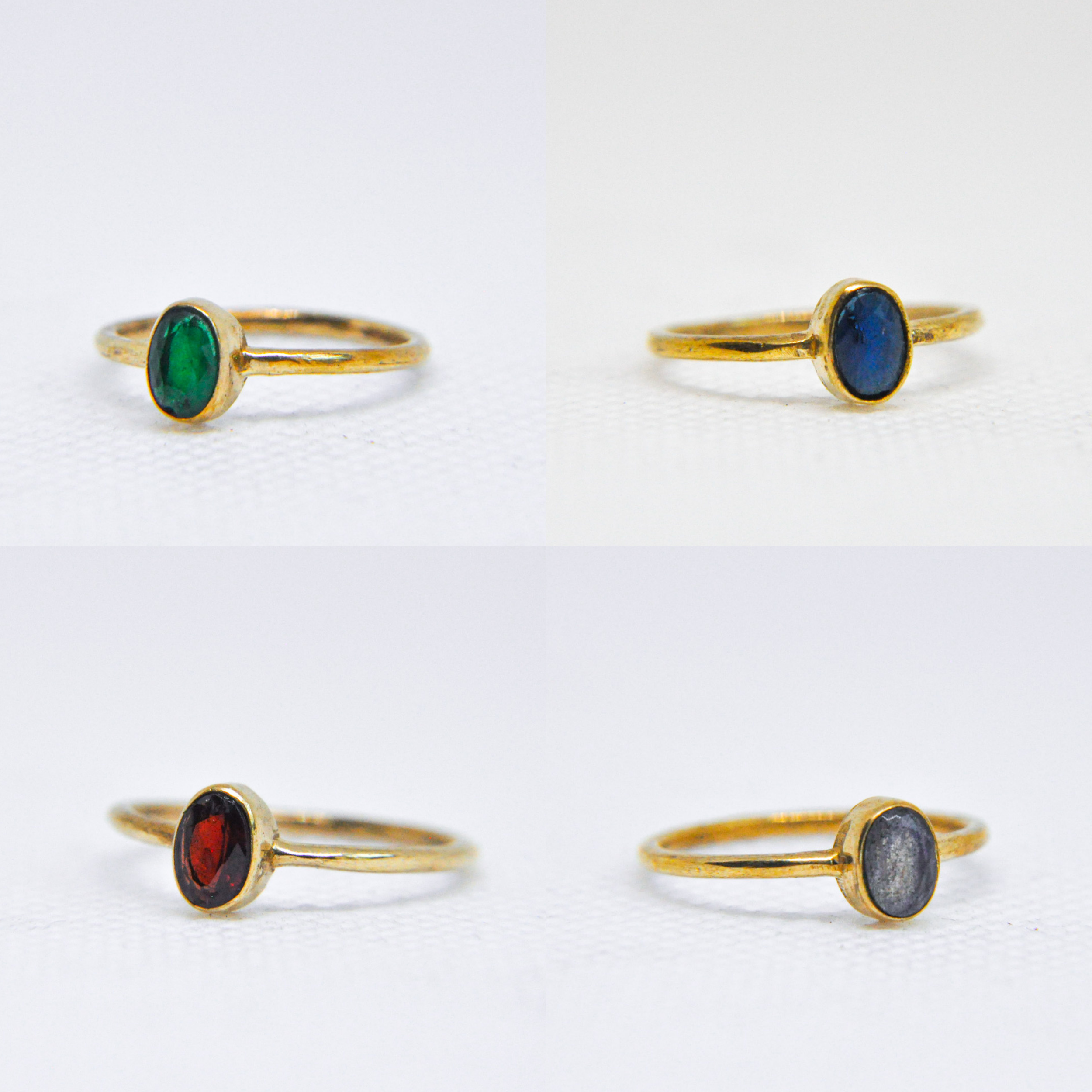 Zumki - Wholesale Single Stone/Solitaire Ring - Simple and Minimal Natural Gemstone Silver and Brass Ring12