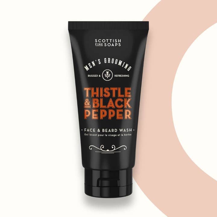 Thistle & Black Pepper Face & Beard Wash 150ml for wholesale by Scottish Fine Soaps