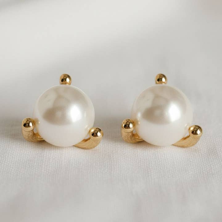 Brincos de Pérola de Vidro Vintage Mini por atacado de Ellemadera