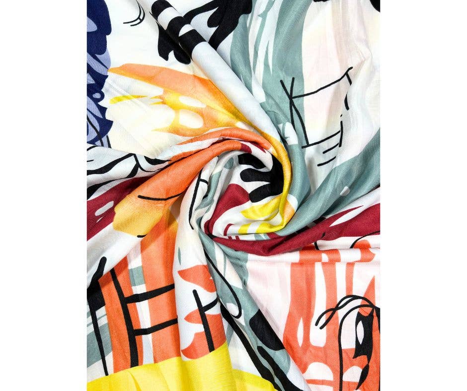 scaarf.com - Wholesale Scarf - Women's - Printed Multicolor Polyester Scarf For Women:7