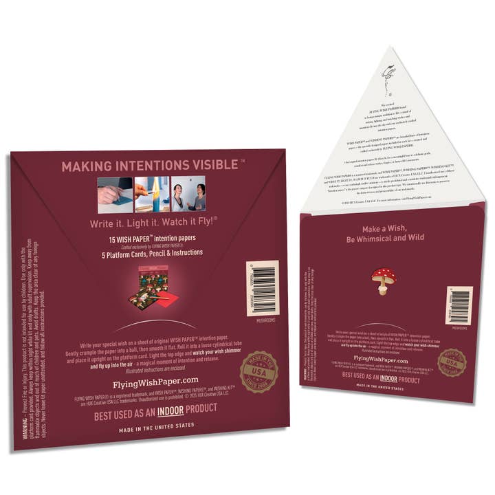 FLYING WISH PAPER ® - Wholesale DIY Craft Kit - MUSHROOMS WISH PAPER™ Crystals Tarot Nature Manifest Rituals2