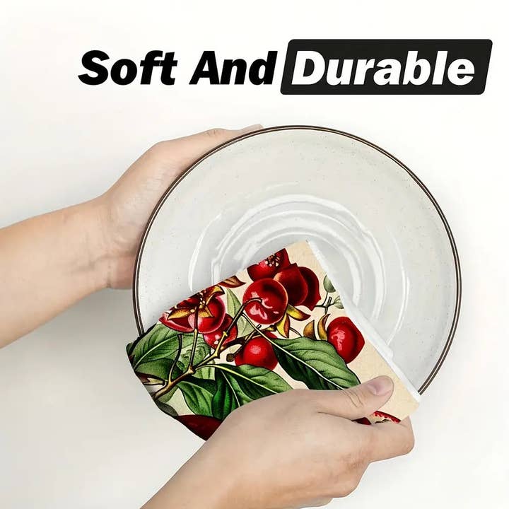 Huis Van Merken - Wholesale Tea Towel - 2-Pack Pomegranate Kitchen Towels Set - Contemporary Soft Absorbent Dish Cloths2