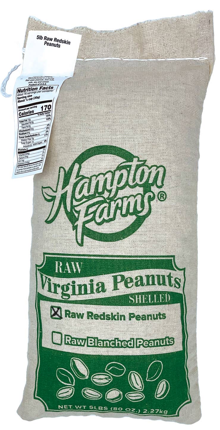 Hampton Farms - Wholesale Nuts - XL Raw Redskin Peanuts - 5lbs.