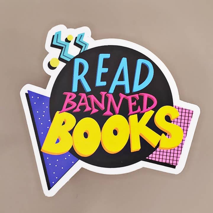 90s Inspired Read Banned Books Sticker for wholesale by Nerd Lady Designs