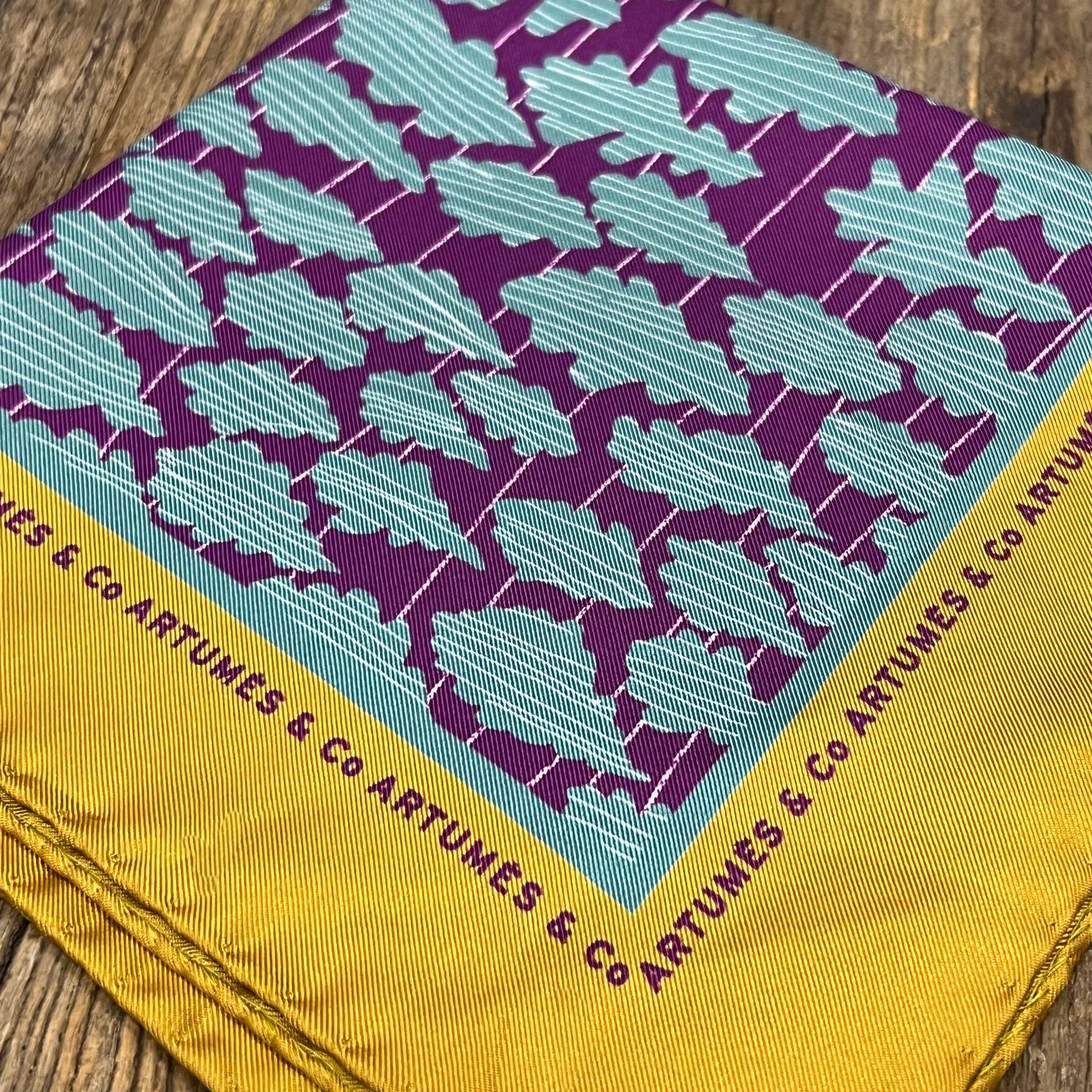 Artumès & Co - Wholesale Pocket Square - Men's - Soidatour madder oak leaf pouch - mauve lovat2