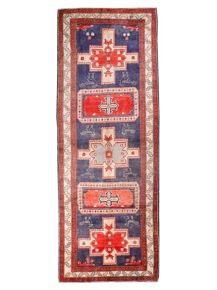 Persisk Meshkin Løber Tæppe | 3' 11” x 10' 7" for engroshandel hos Rug the Rock