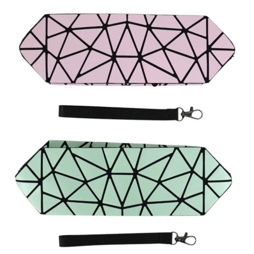 ASSORTED Geometric Triangle Pattern Makeup Pouch JB5526-14. (12PC) for wholesale on Faire10