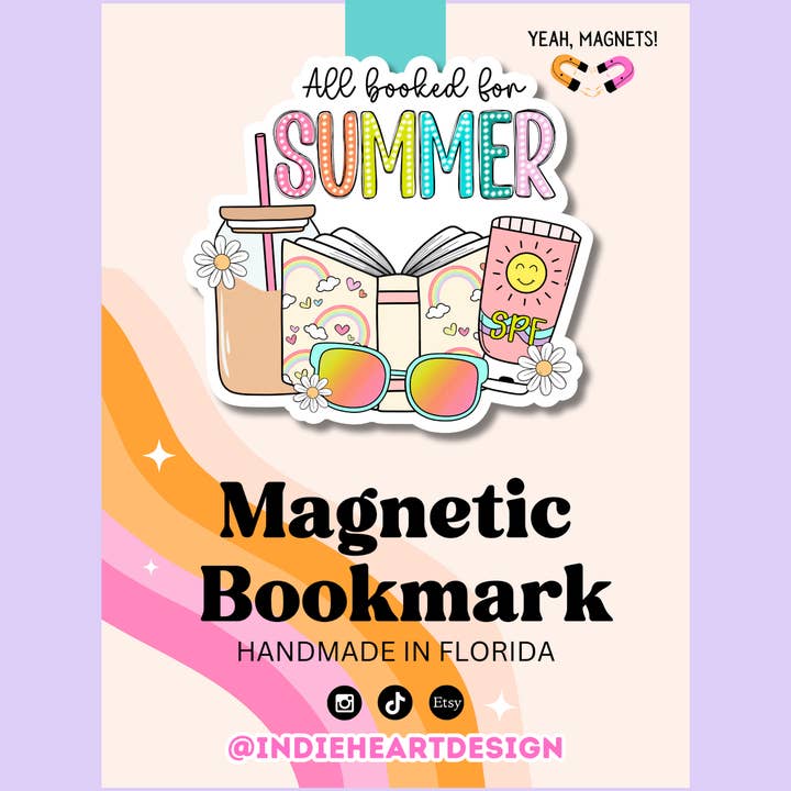 All Booked For Summer Magnetic Bookmark for wholesale by Indie Heart Studio