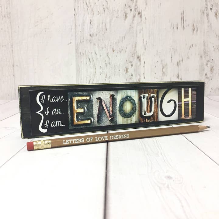 I am Enough Encouraging Word Sign, Gift for Her for wholesale by Letters Of Love Designs