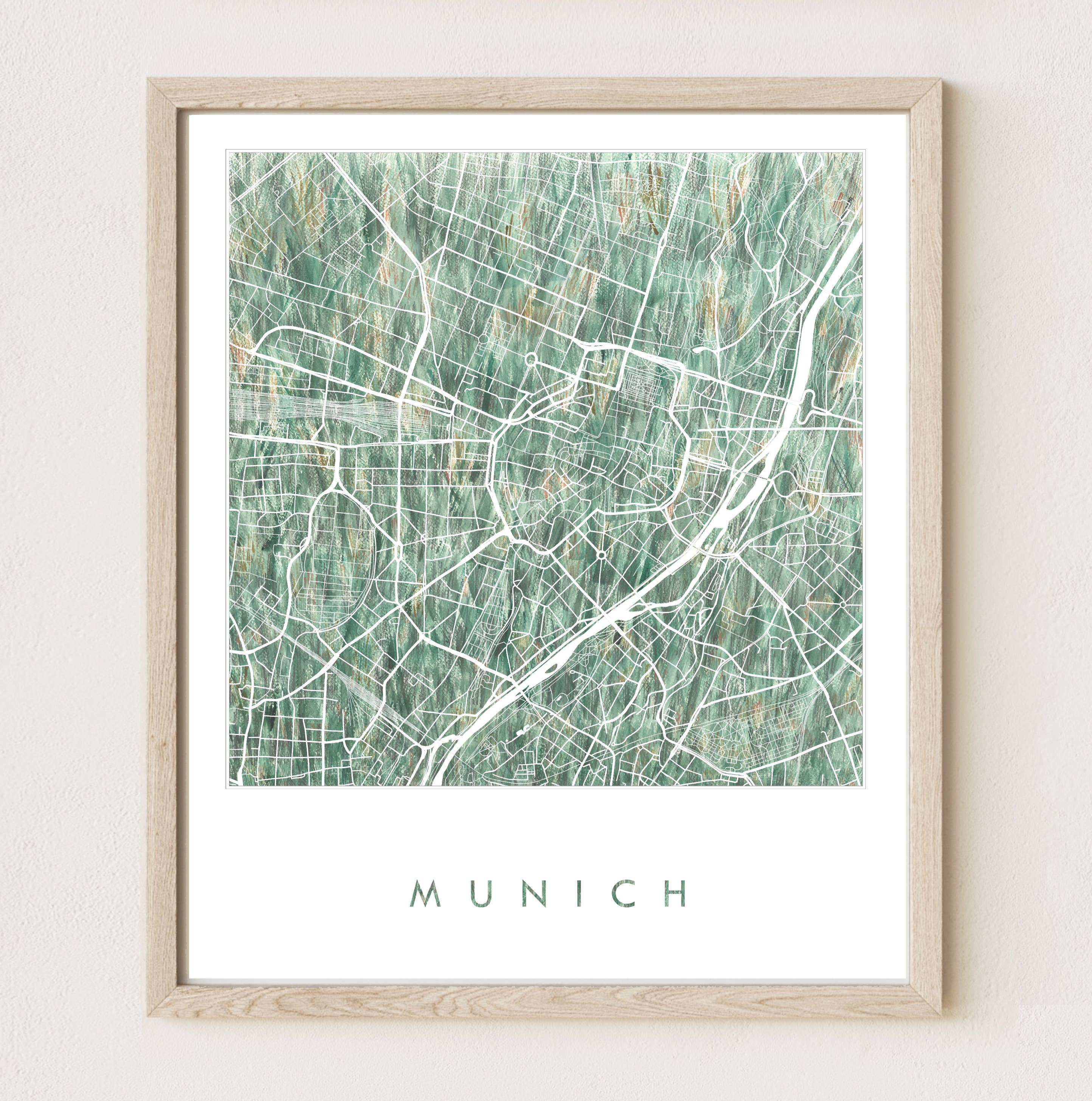 Turn-of-the-Centuries – wholesale Konsttryck – München Tyskland Målad karta - KONSTTRYCK4
