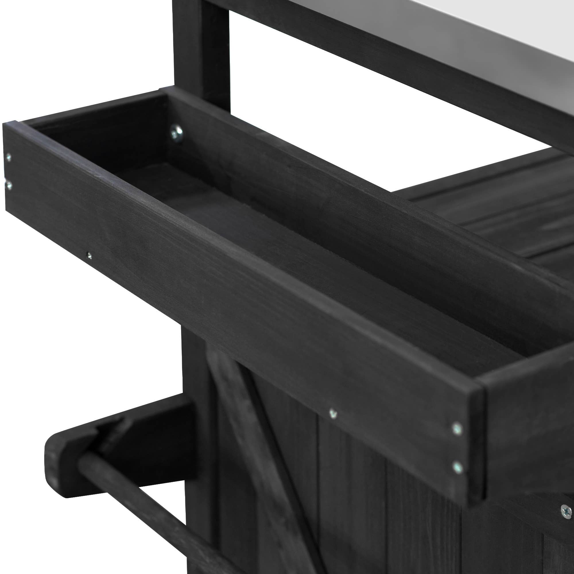 39F Inc. - Wholesale Outdoor Ornament/Decor - Outdoor Kitchen Island,Farmhouse Solid Wood Rolling Cart29