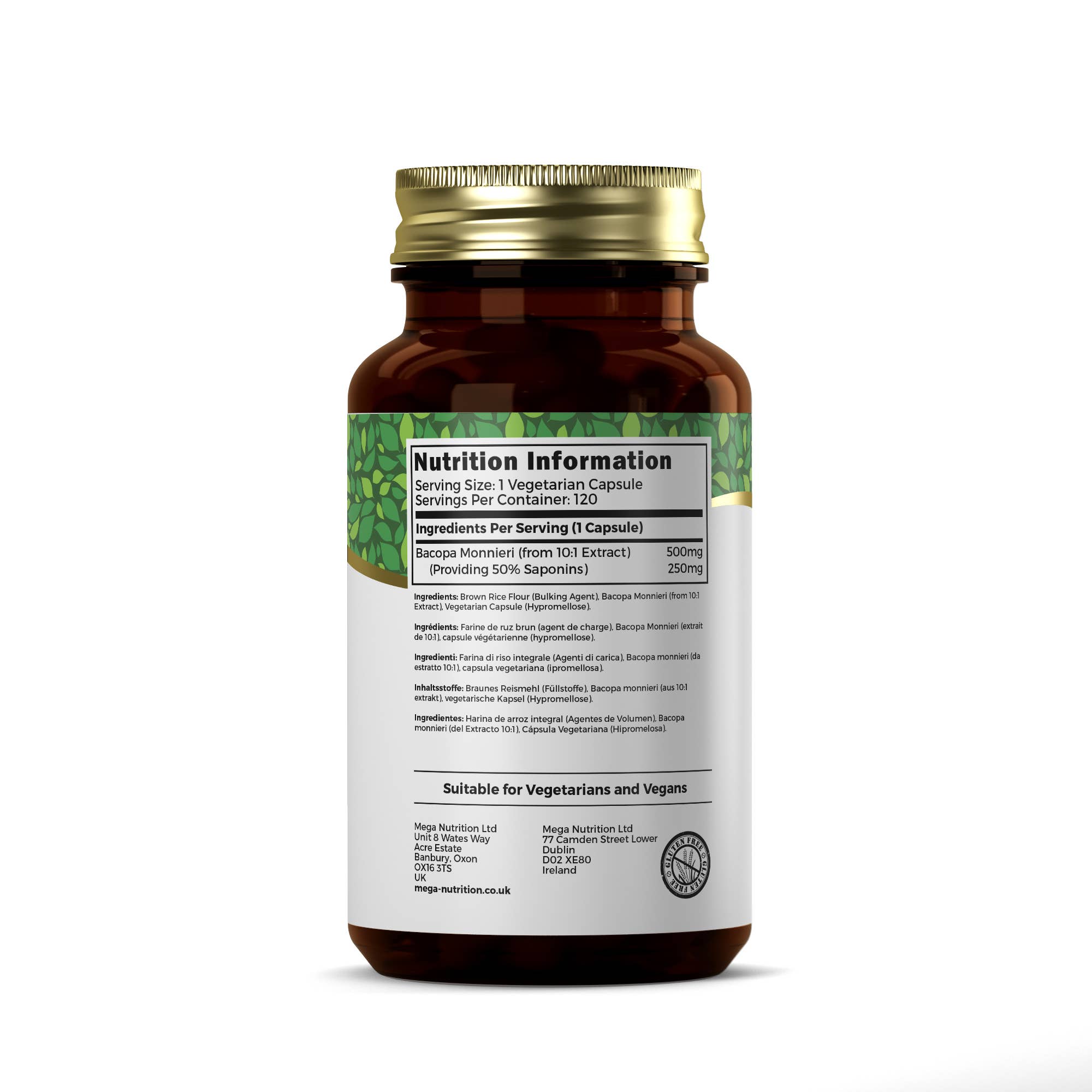 Focus Supplements – wholesale Oral supplement/vitamin – Bacopa Monnieri (500mg) 120 Capsules4